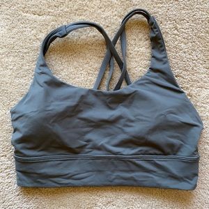 Lululemon long line sports bra olive green